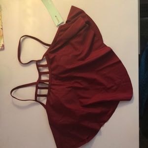 brand new ruffle red bathing suit top
